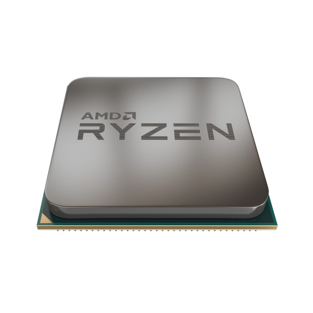 CPU AMD Ryzen su sfondo bianco.