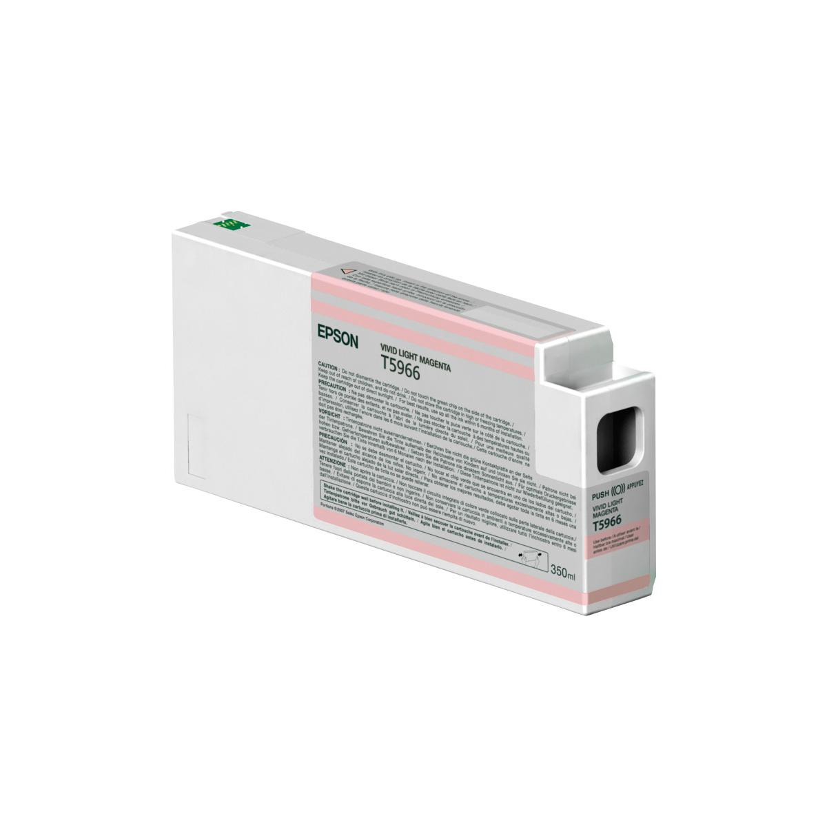 Epson T5966 Vivid Light Magenta inktcartridge, 350ml, op witte achtergrond.