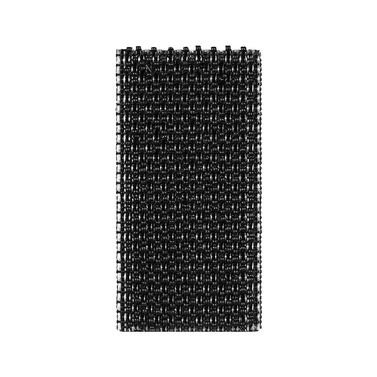 Ein schwarzes, gewebtes Material, das wie ein Gitter aussieht.