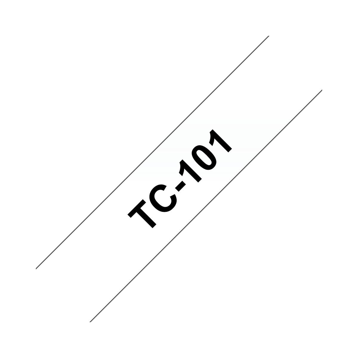 Ein weißes Etikett mit schwarzer Schrift 'TC-101' im diagonales Format.