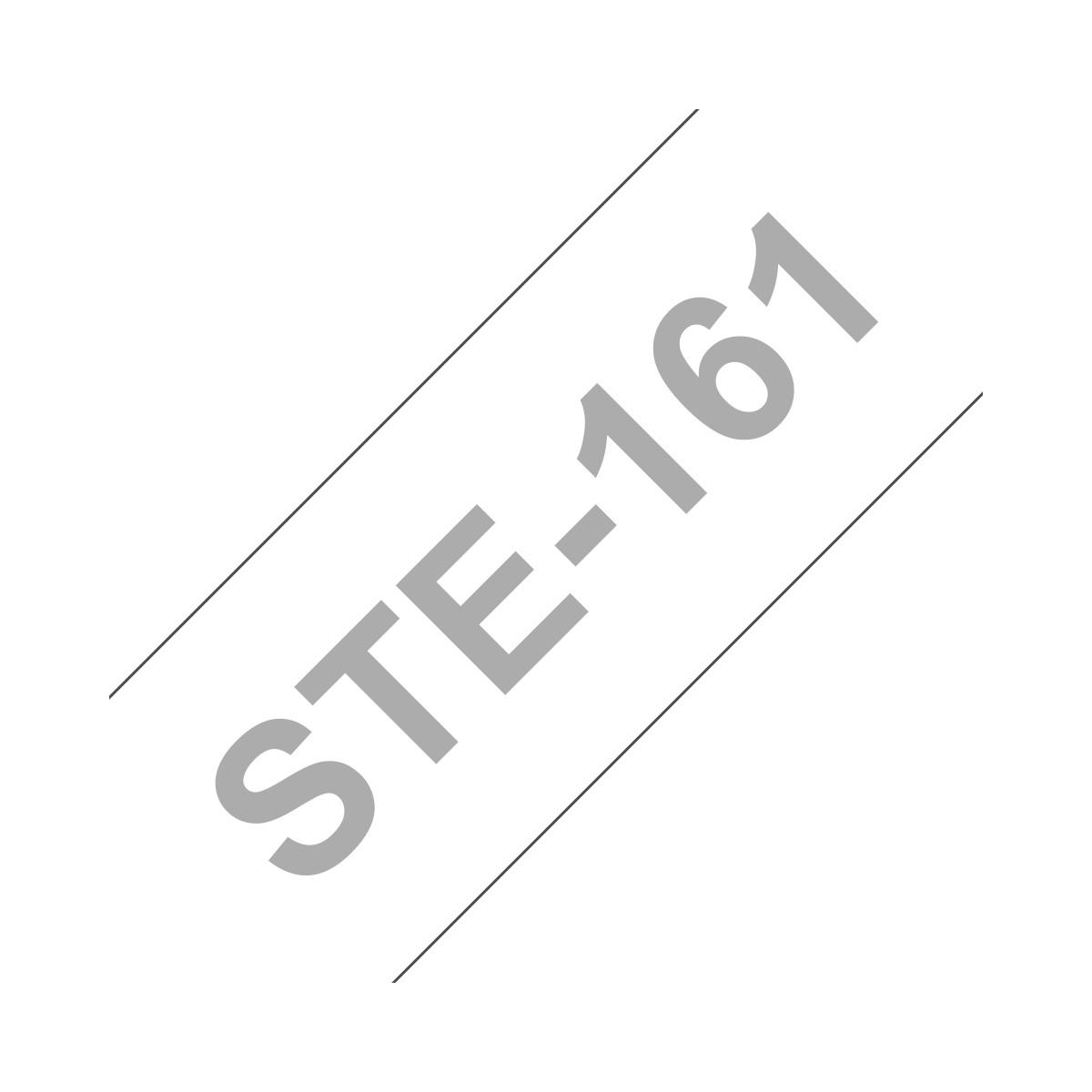 Testo grigio STE-161 su sfondo bianco con due linee parallele.