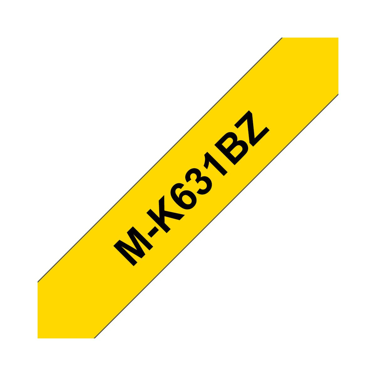 Gelbes Band mit schwarzem Text M-K631BZ auf weißem Hintergrund.