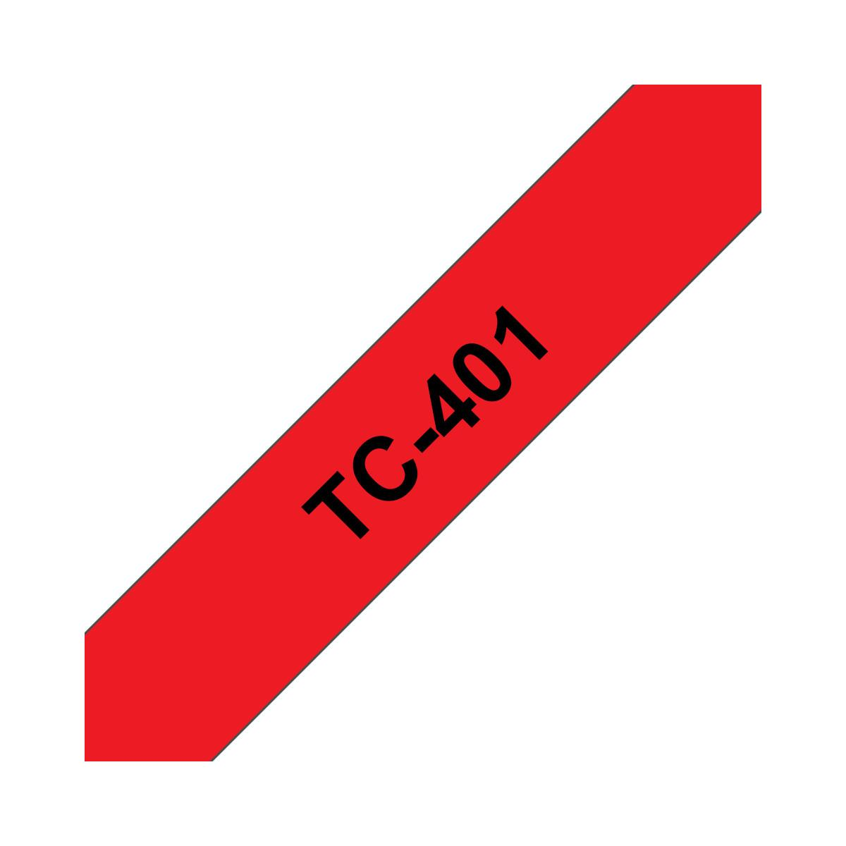 Rotes Band mit schwarzem Text TC-401 auf weißem Hintergrund.