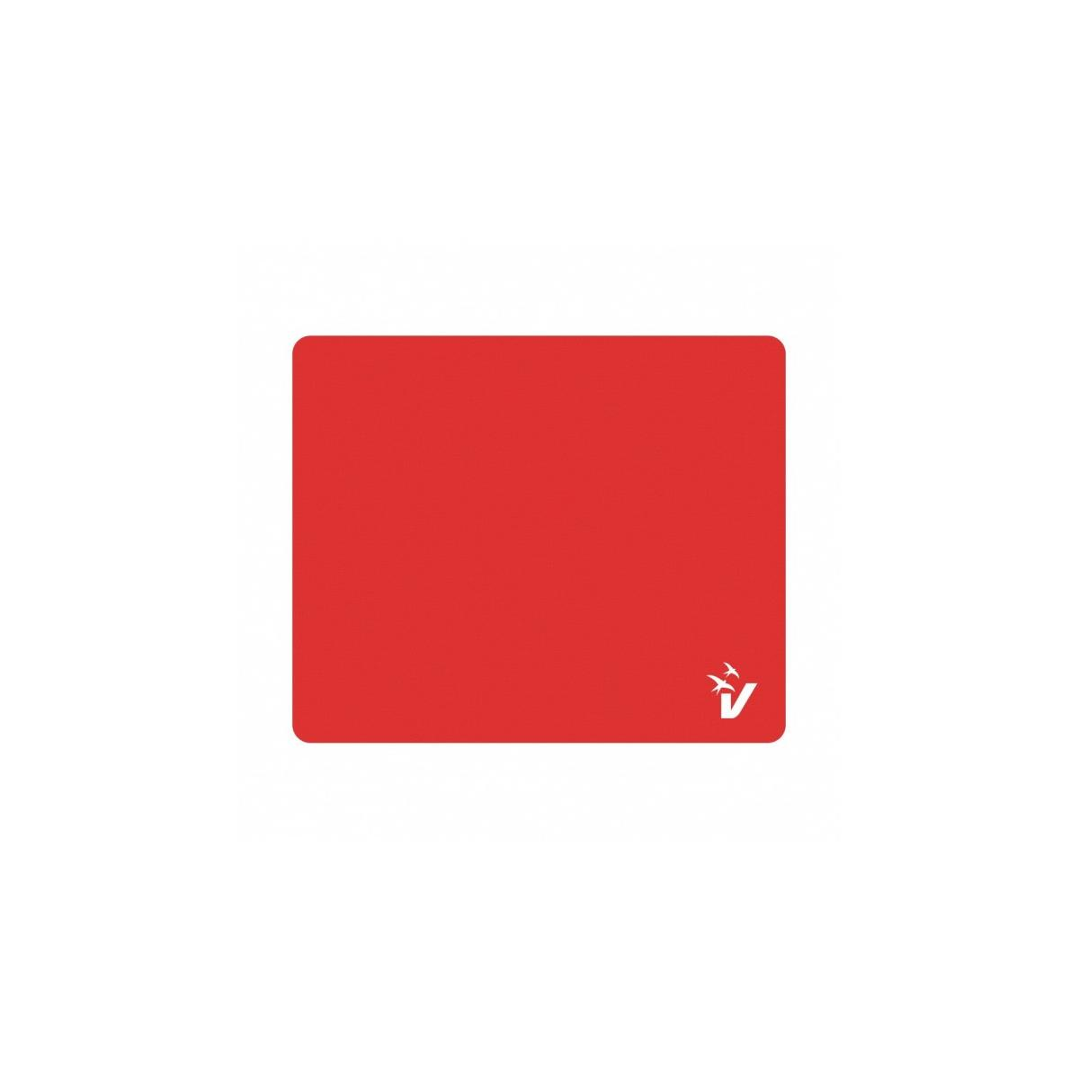 Tappetino mouse rosso con logo bianco in basso a destra.