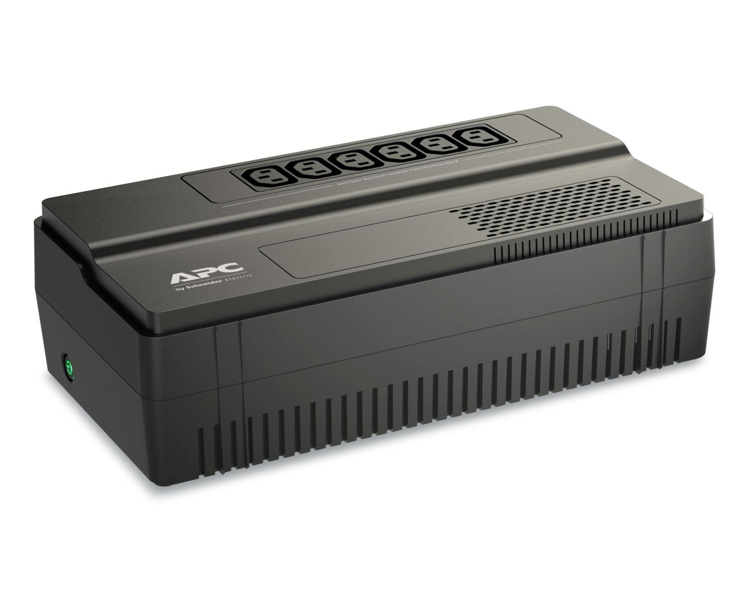 UPS APC nero con prese multiple in alto e prese d'aria laterali.