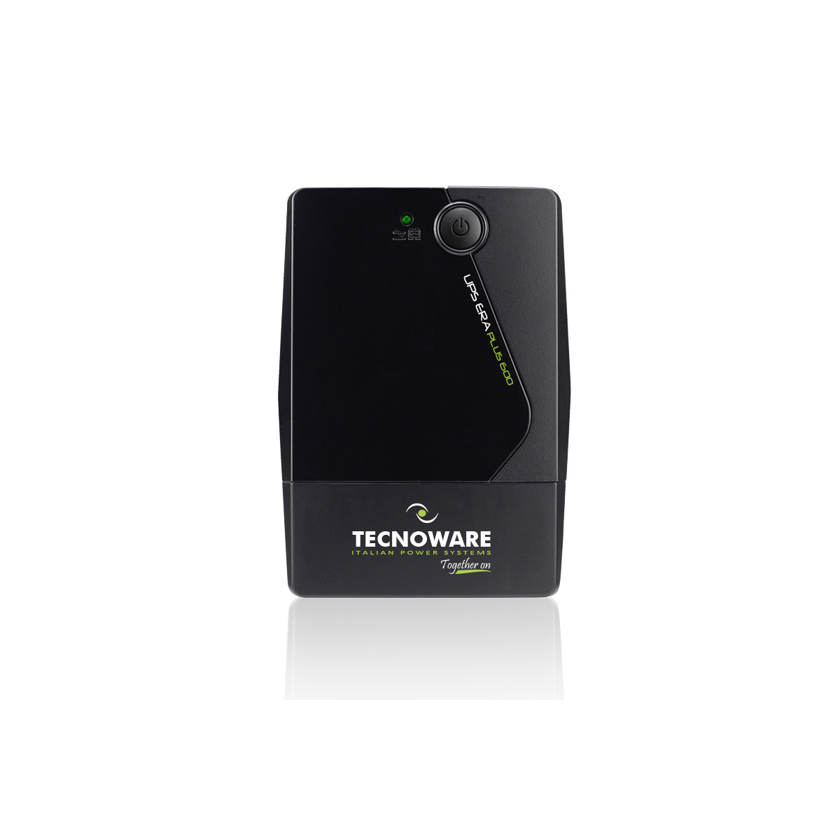 TECNOWARE UPS ERA PLUS 600 nero con pulsante di accensione e spie luminose.