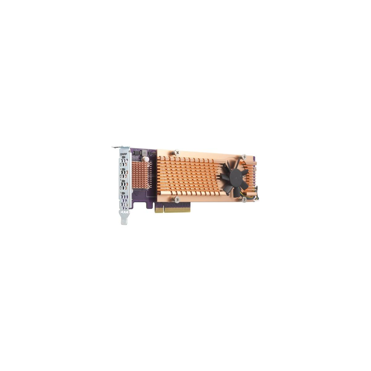 Carte d'extension d'ordinateur avec dissipateur en cuivre et ventilateur.