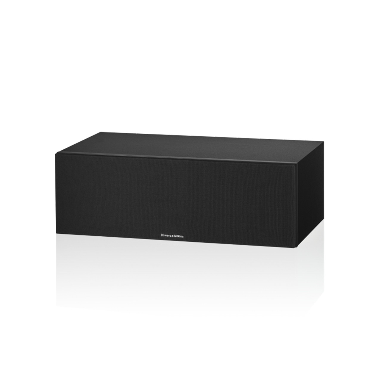 Beyaz arka plan üzerinde siyah Bowers & Wilkins hoparlör.