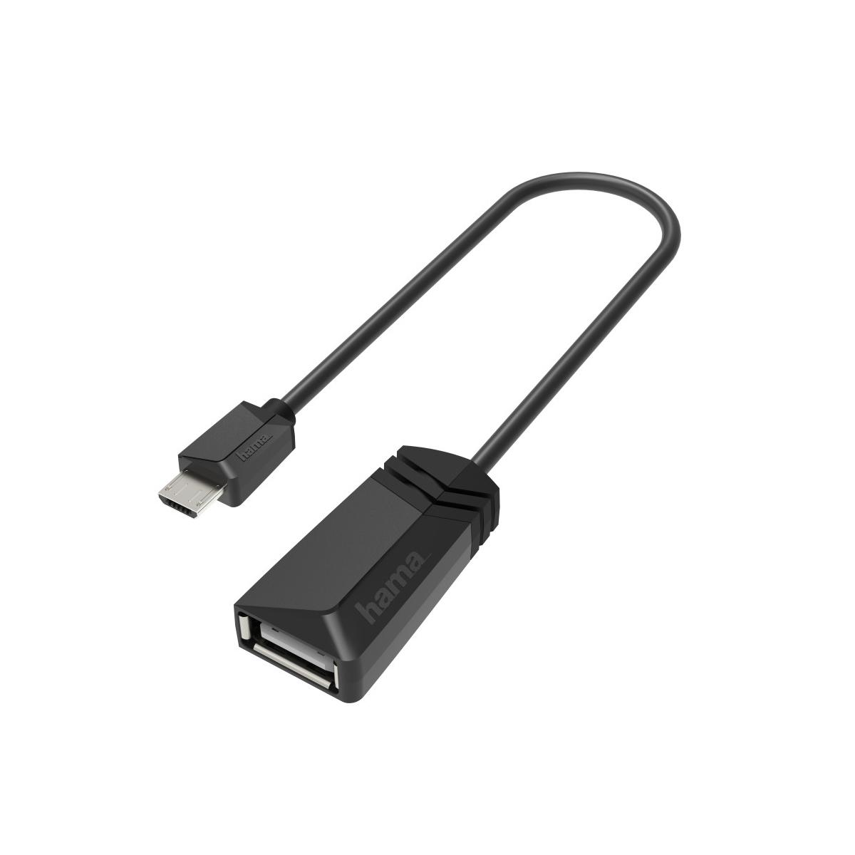 Schwarzer USB-C zu USB-A Adapterkabel von Hama.