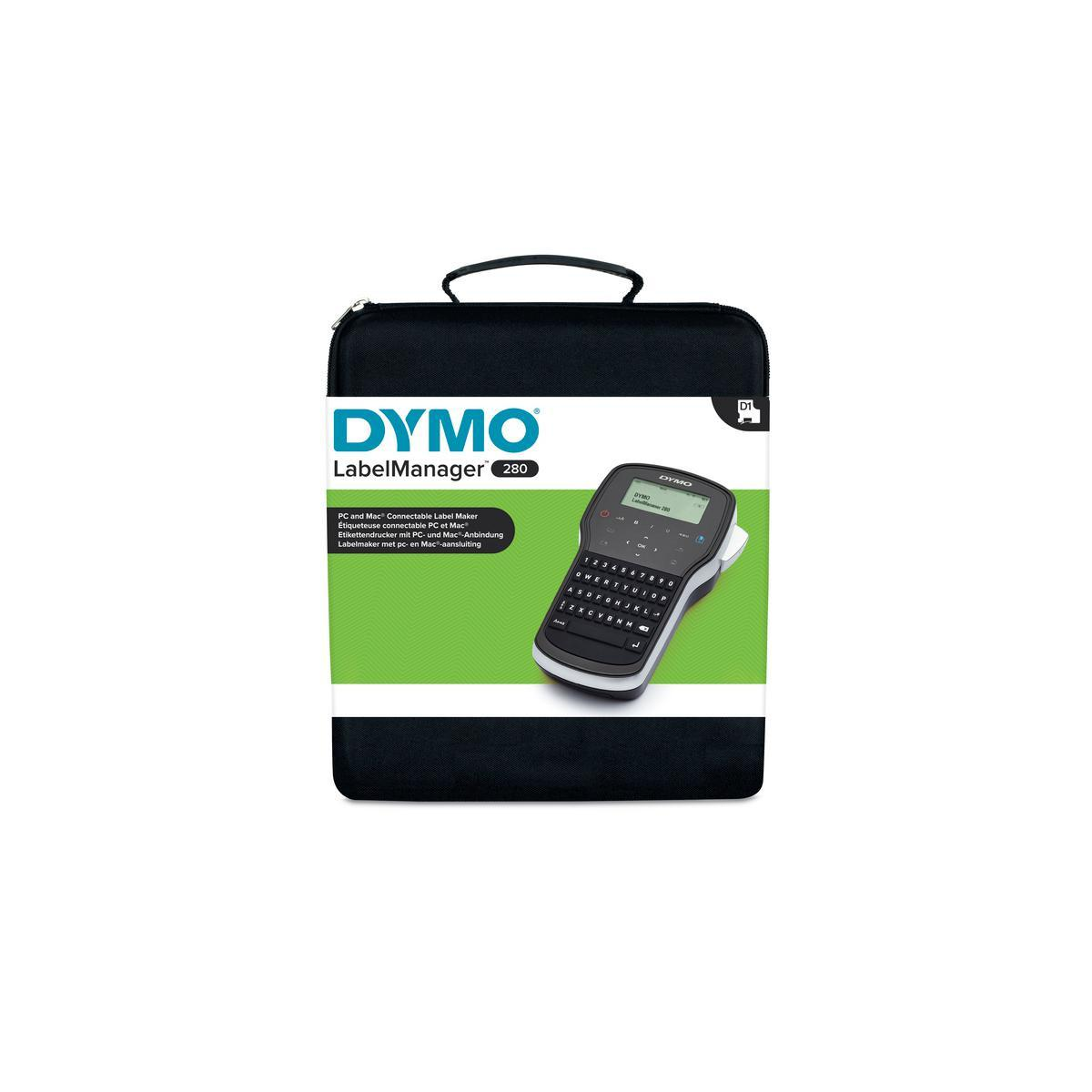 Czarna torba z drukarką etykiet DYMO LabelManager 280.
