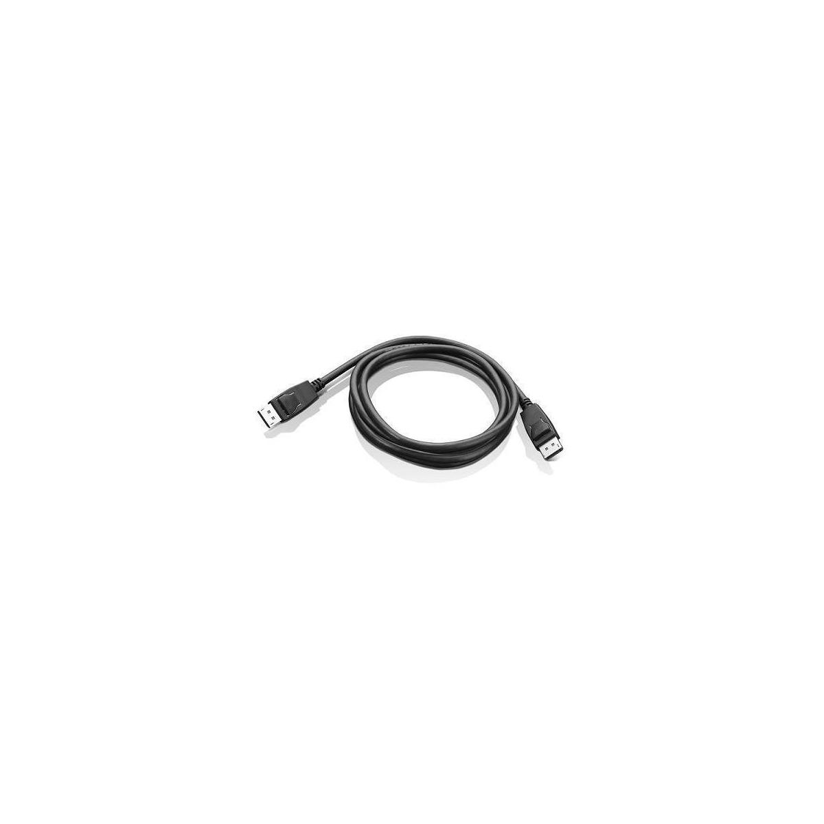 Un câble USB noir est enroulé en boucle sur fond blanc.