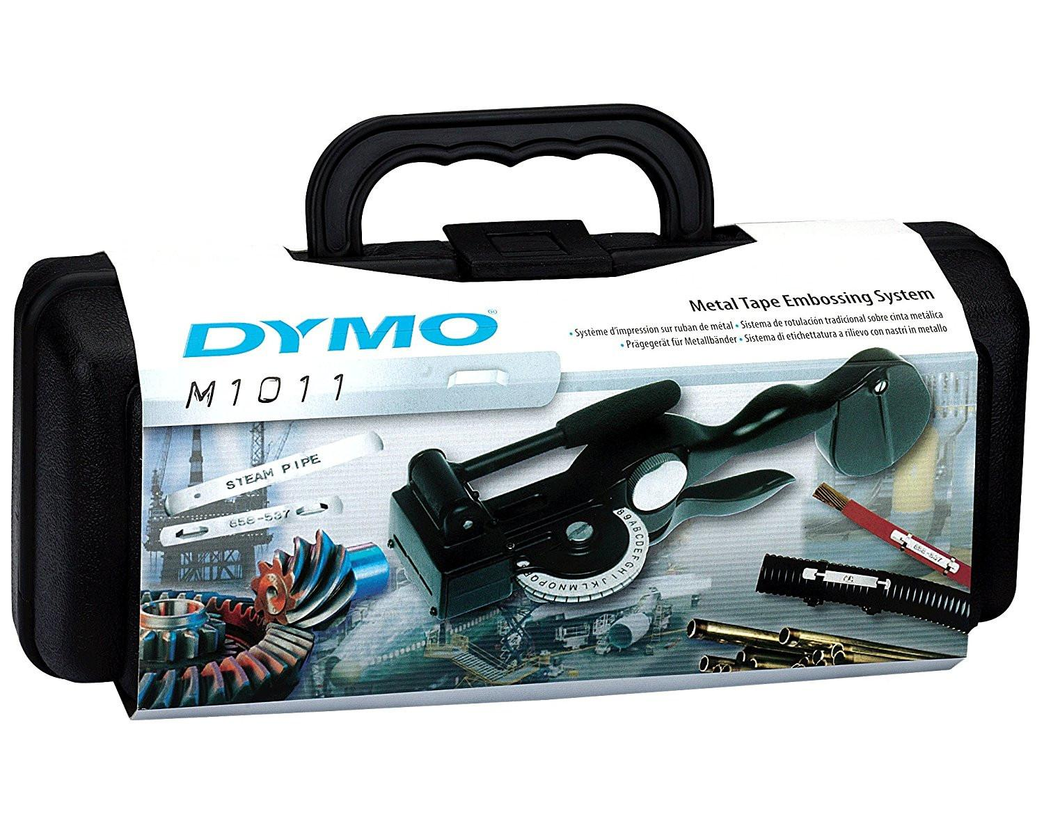 Sistema di stampa a rilievo per nastri metallici DYMO M1011 in valigetta nera.