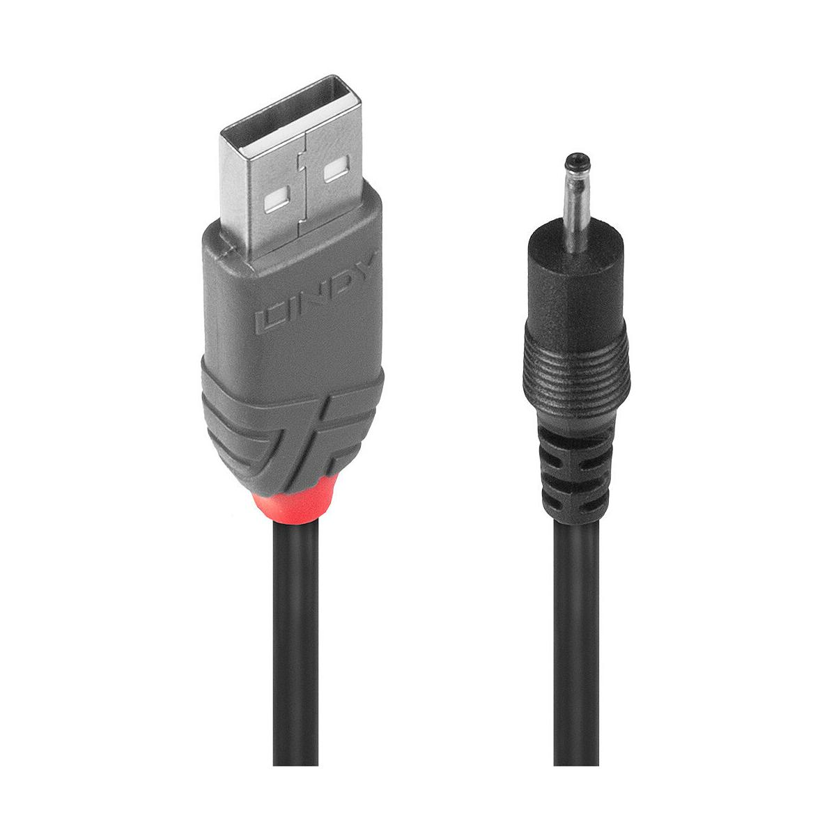 Un connettore USB con logo LINDY e un connettore rotondo uno accanto all'altro.