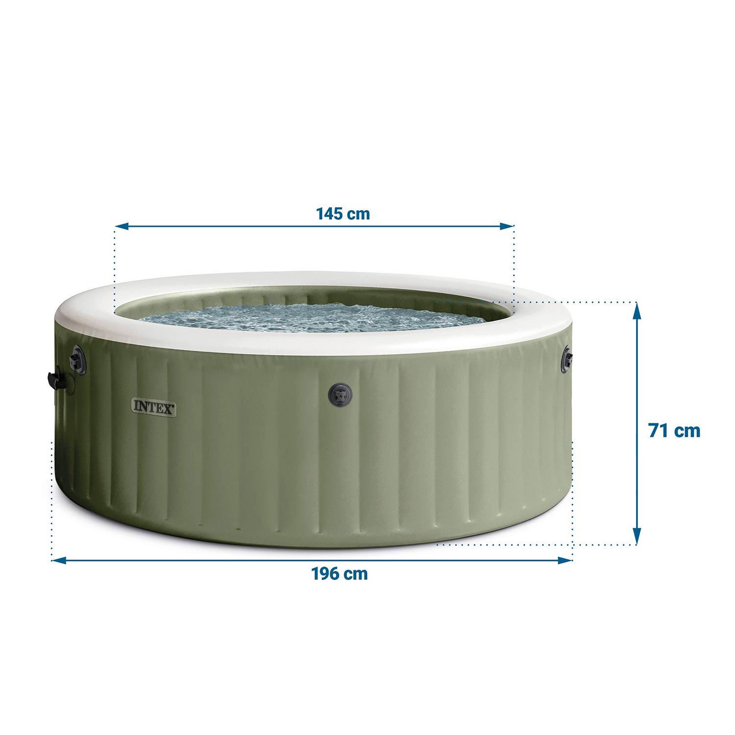 Nadmuchiwane spa z wodą, wymiary 196x145x71 cm. Marka: Intex.