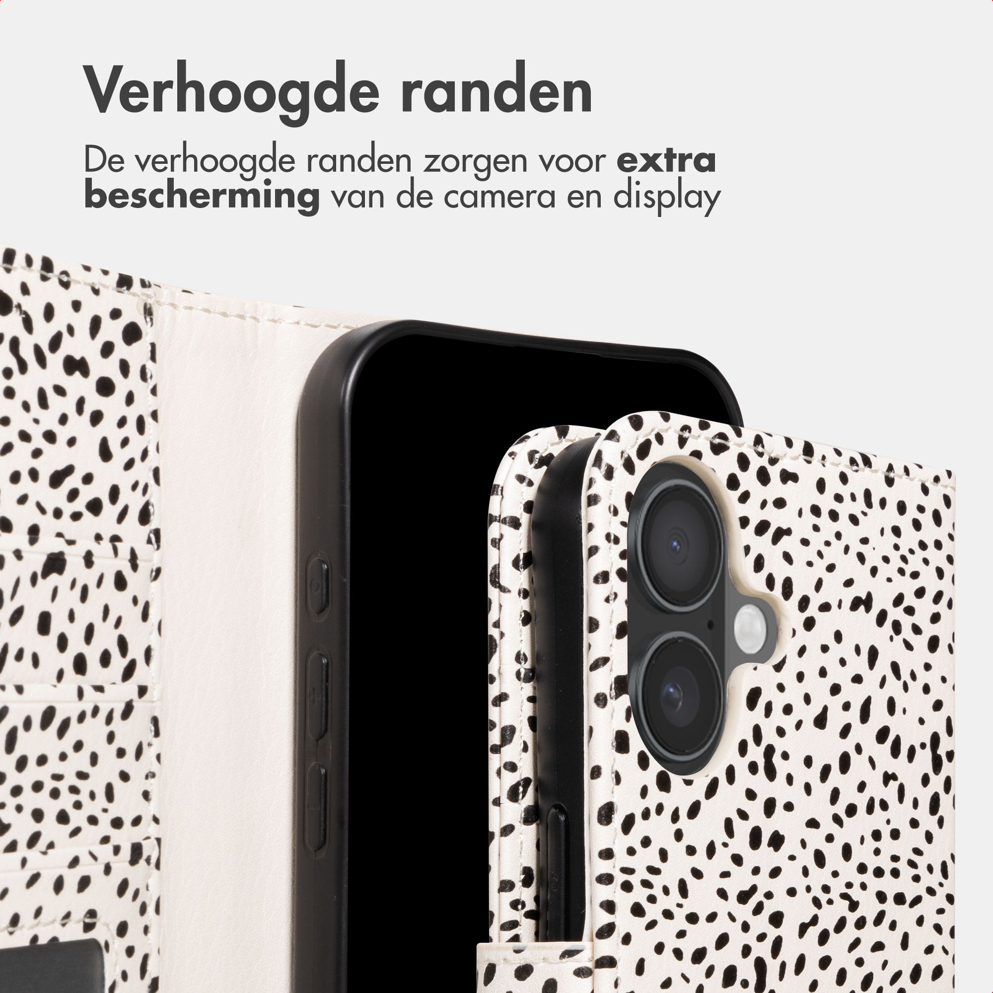 Een smartphone met dalmatiër-achtig patroon.