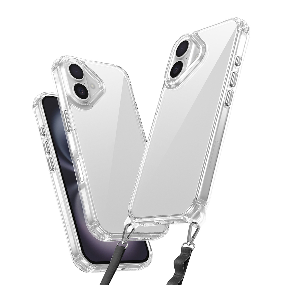 Arkalarında beyaz arka plan üzerinde süzülen iki şeffaf telefon kılıfı.