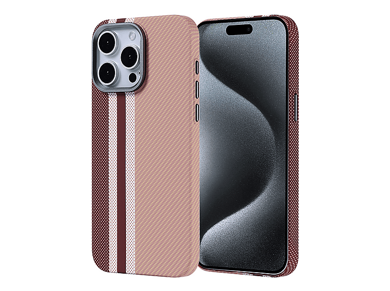LOPARD iPhone 15 Pro Uyumlu Mgsafe Şarj Özellikli Karbon Fiber Görünümlü Nekst Kapak Telefon Kılıfı Altın