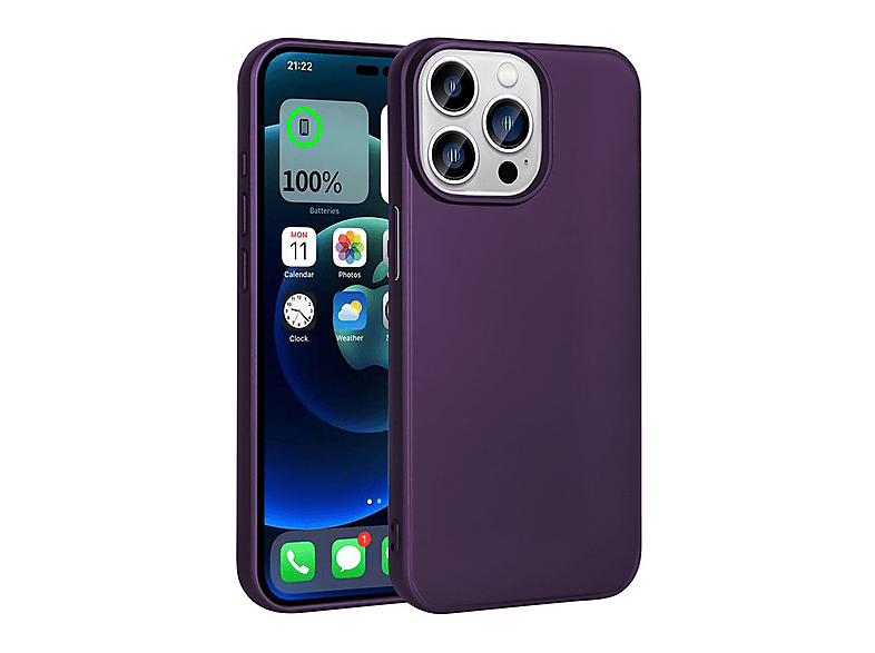 LOPARD iPhone 15 Pro Max Uyumlu Premier Silikon Kapak Telefon Kılıfı Derin Mor