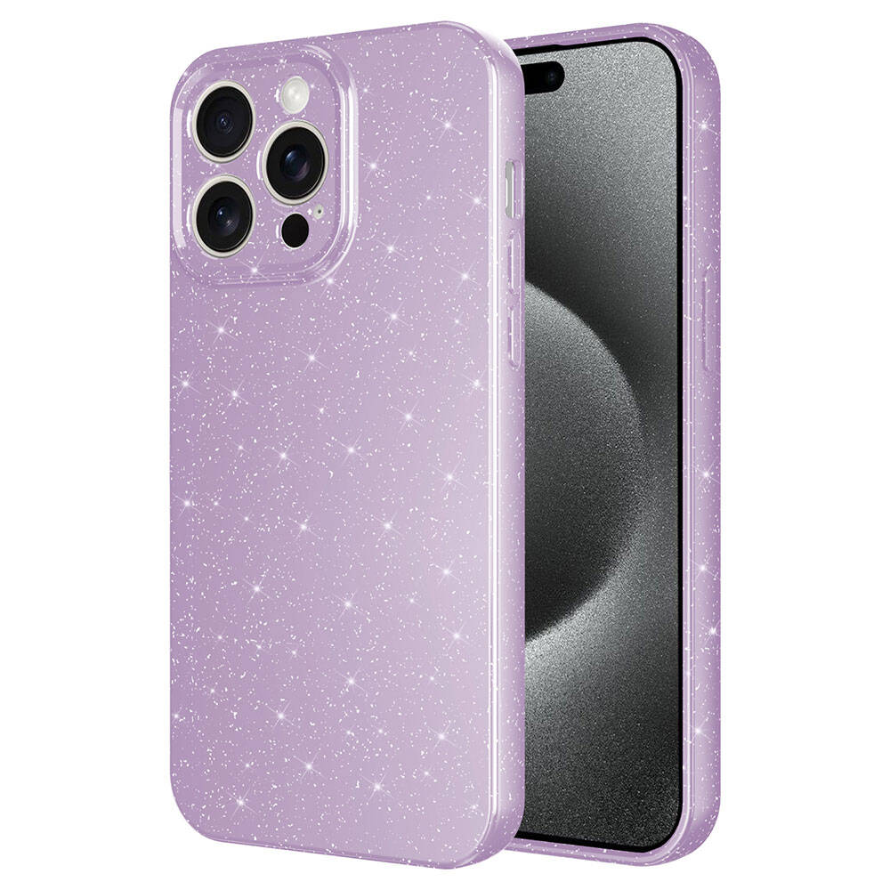 Kamera modüllü mor simli telefon kılıfı.