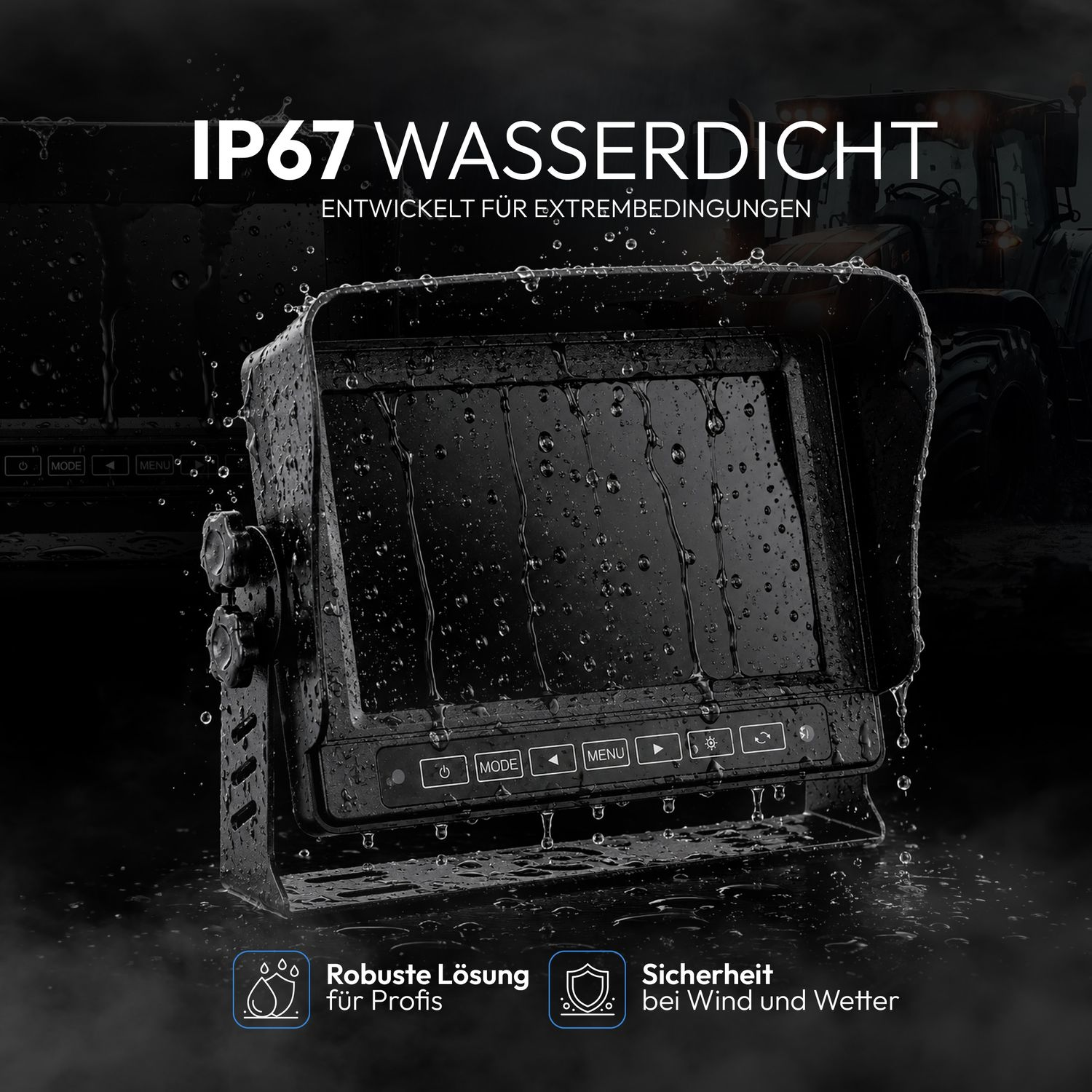 Ein wasserdichtes IP67-Gerät mit Tasten und einem Bildschirm, das für extreme Bedingungen entwickelt wurde.