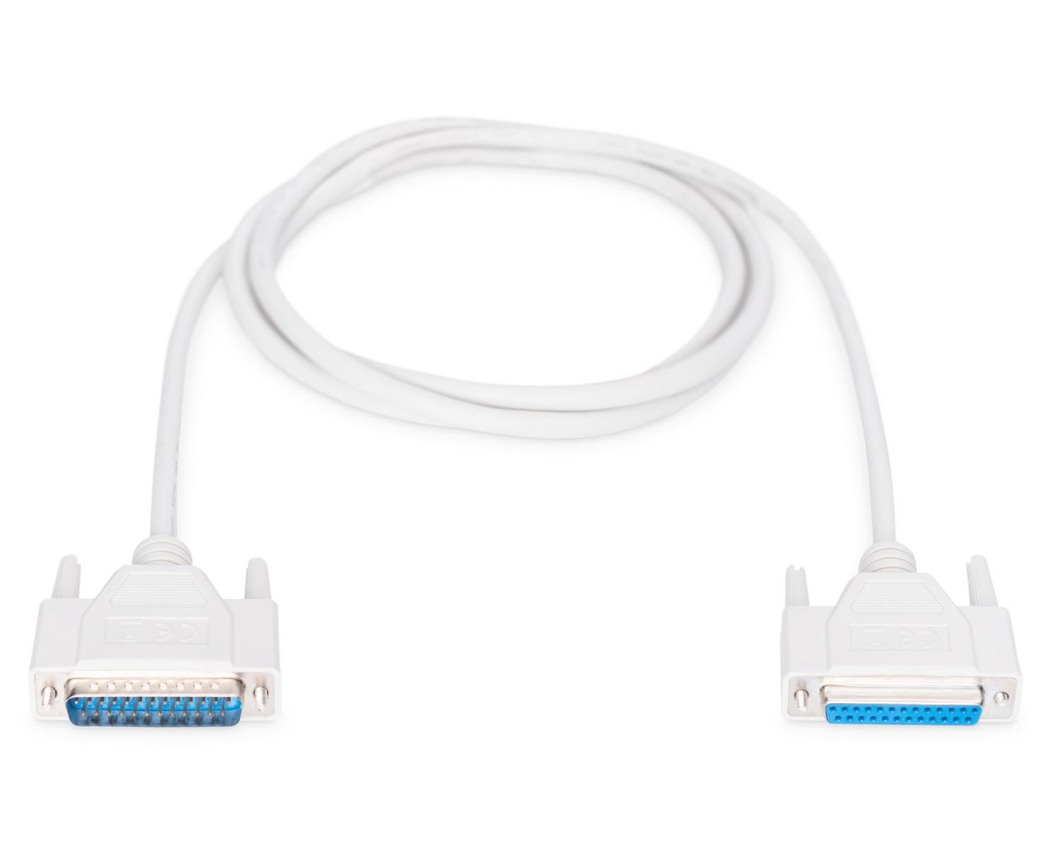 Un cavo bianco con due porte parallele, blu e bianco.