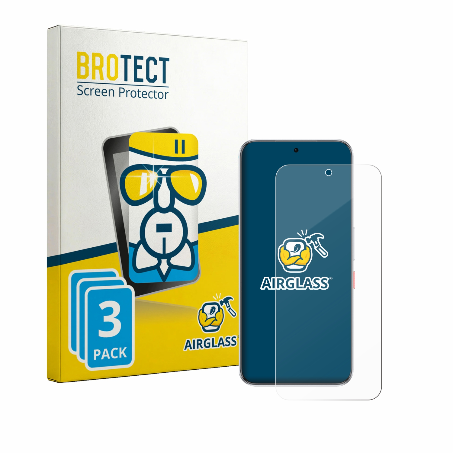 Schutzfolienpackung mit Smartphone und Displayschutzfolie