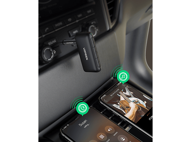 ORIA Adattatore Bluetooth 5.3 AUX – Trasmettitore E Ricevitore 2 In 1, Vivavoce, Batteria 7 Ore, Per Auto/TV/PC - 5
