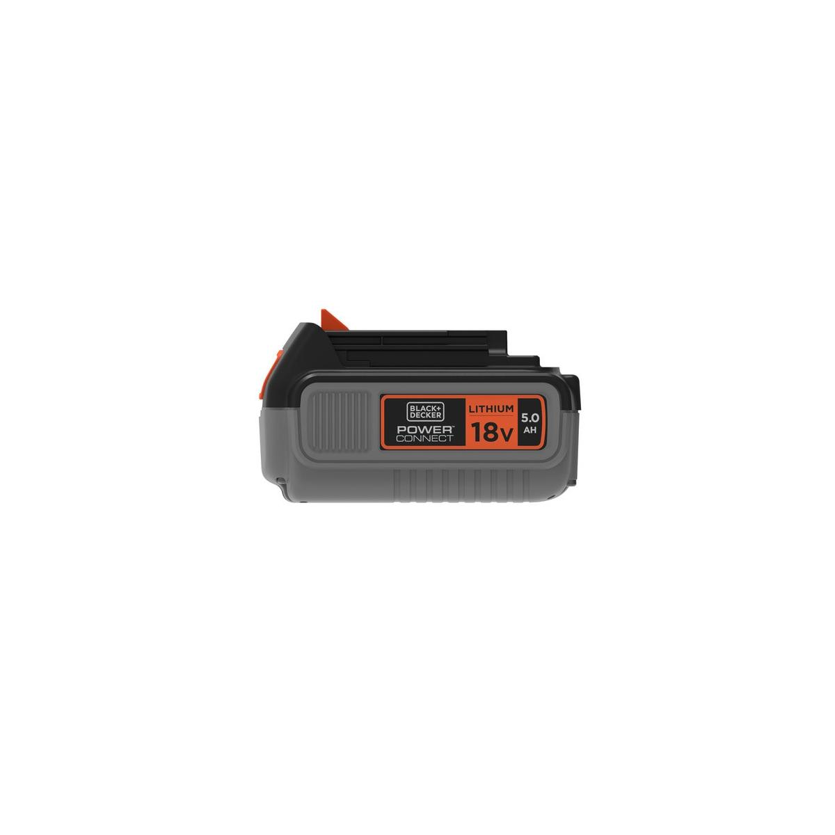 Akumulator litowo-jonowy Black+Decker 18V 5.0Ah, szary i czarny.