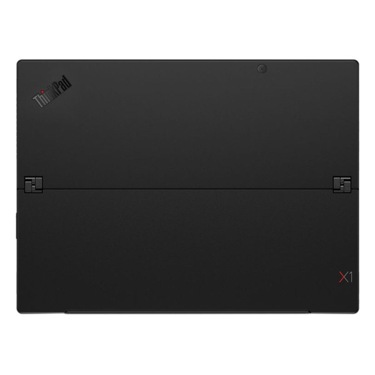 Schwarzer Laptop mit ThinkPad-Logo oben links und X1-Schriftzug unten rechts.