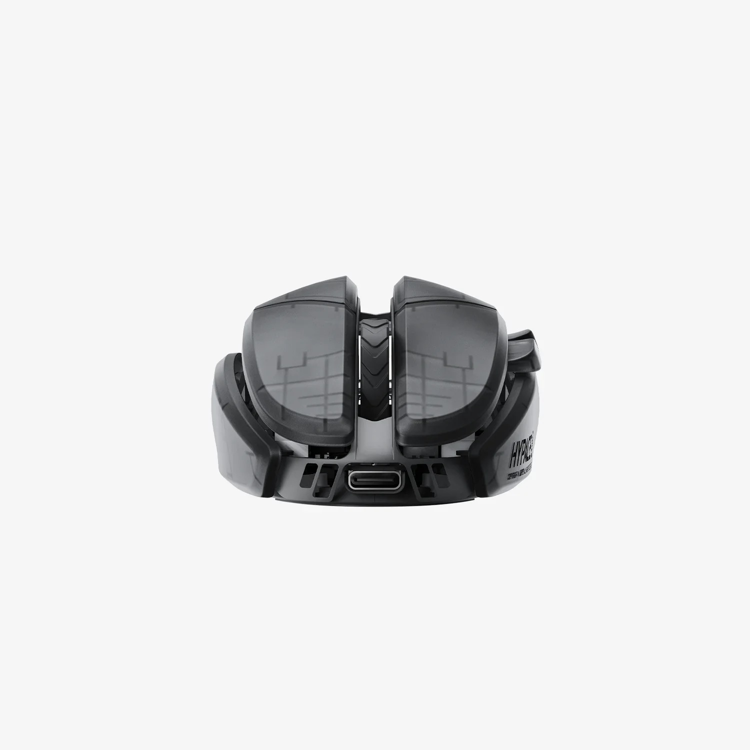 Czarny kontroler myszy gamingowej z portem USB-C.
