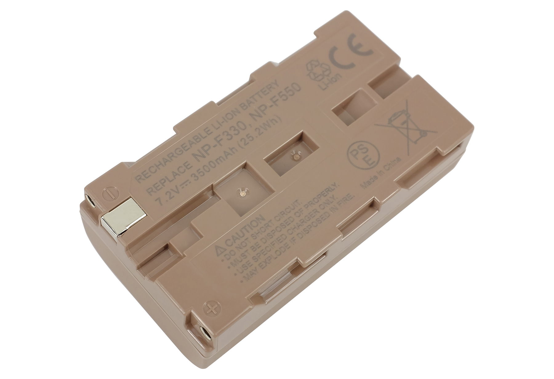 Braune Li-Ion-Batterie NP-F330/NP-F550, 7,2V, 3500mAh.