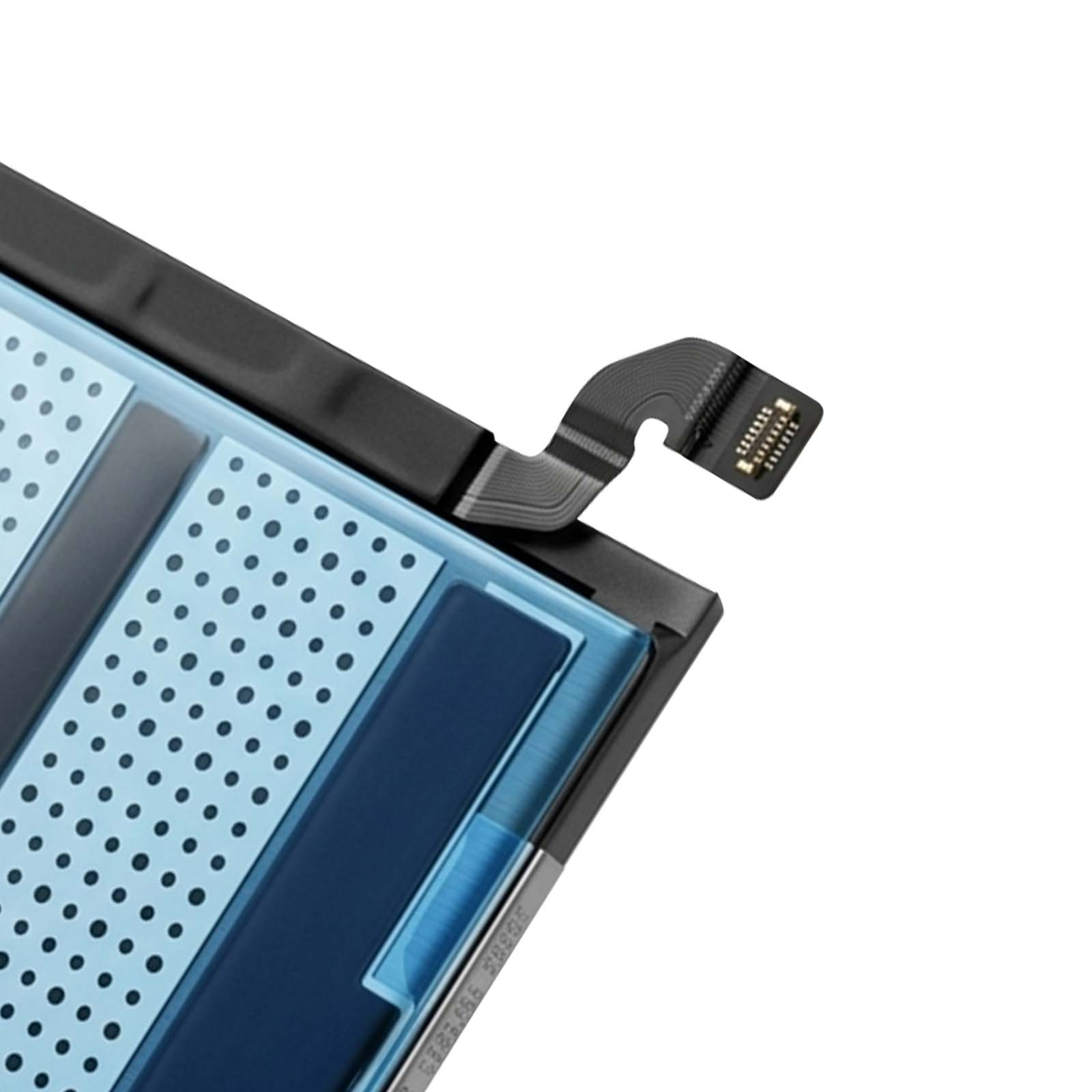 Parte di una batteria con cavo flessibile e connettore PCB.