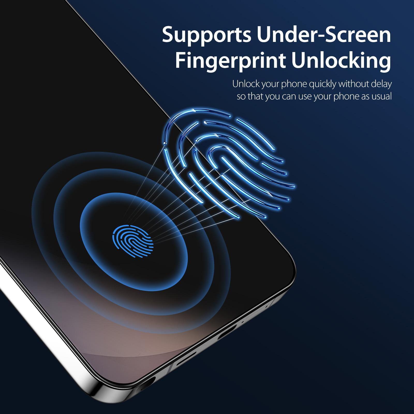 Abbildung zeigt ein Smartphone mit Fingerabdruck-Scanner unter dem Display.