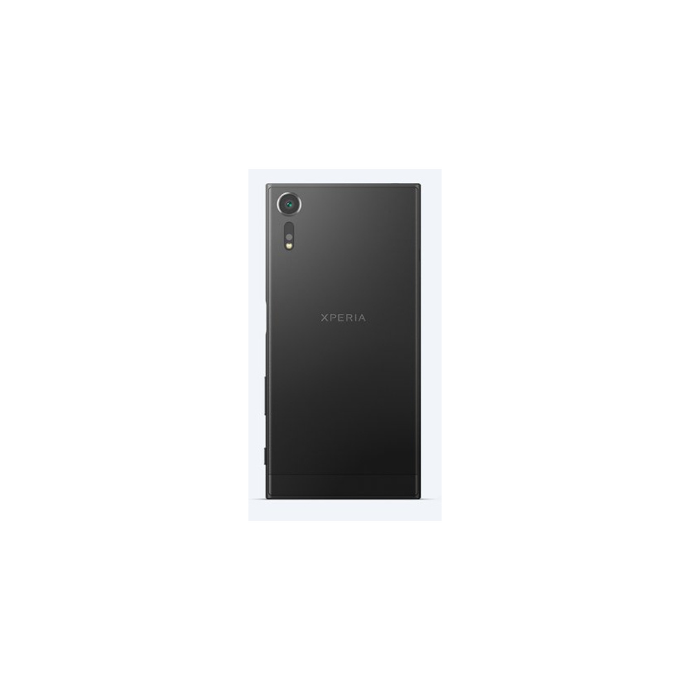 Rückseite eines schwarzen Sony Xperia Smartphones mit Kamera und Logo.