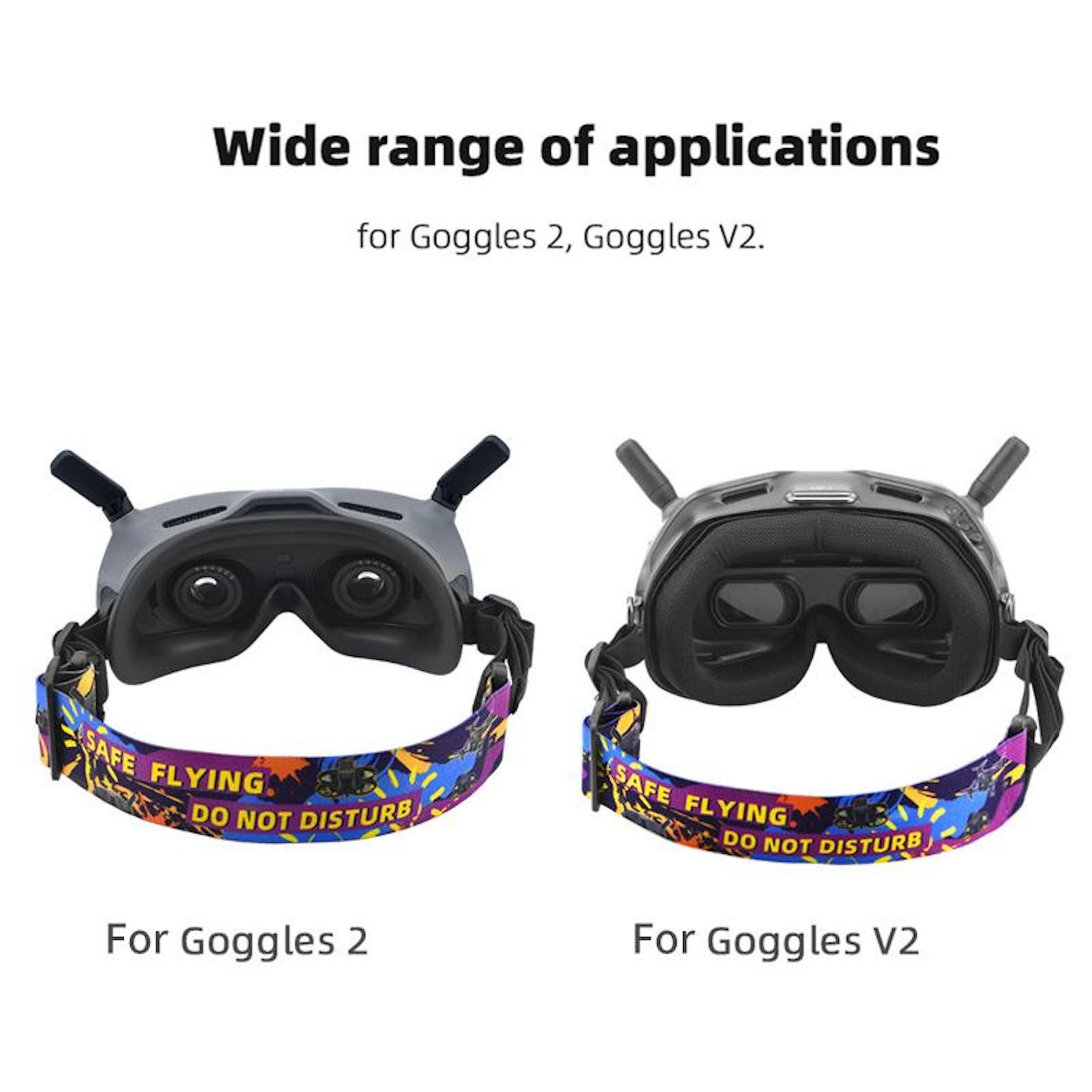 Zwei FPV-Brillen nebeneinander, eine für Goggles 2, die andere für Goggles V2.