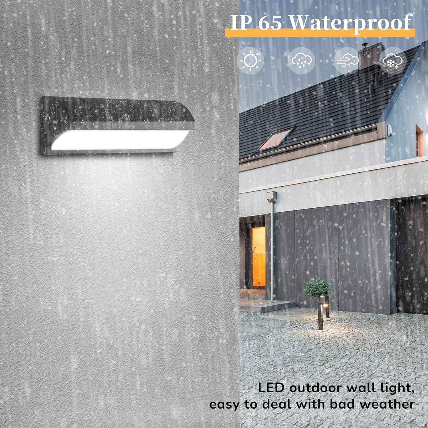IP65 wasserdichte LED-Wandleuchte für den Außenbereich, trotzt schlechtem Wetter.
