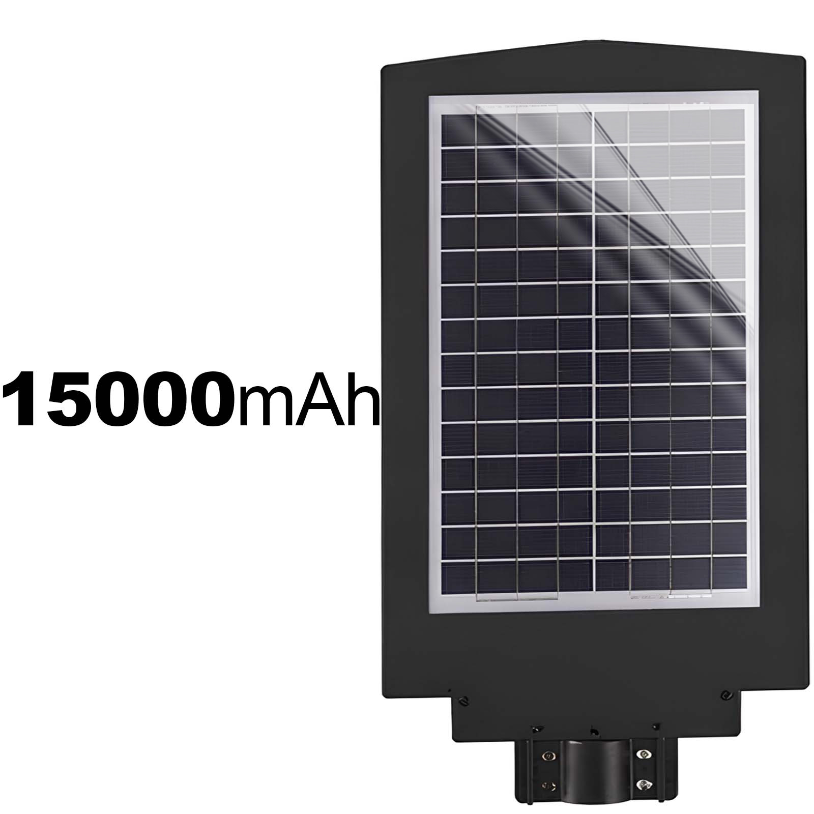 Ein schwarzes Solarpanel mit der Aufschrift 15000mAh.