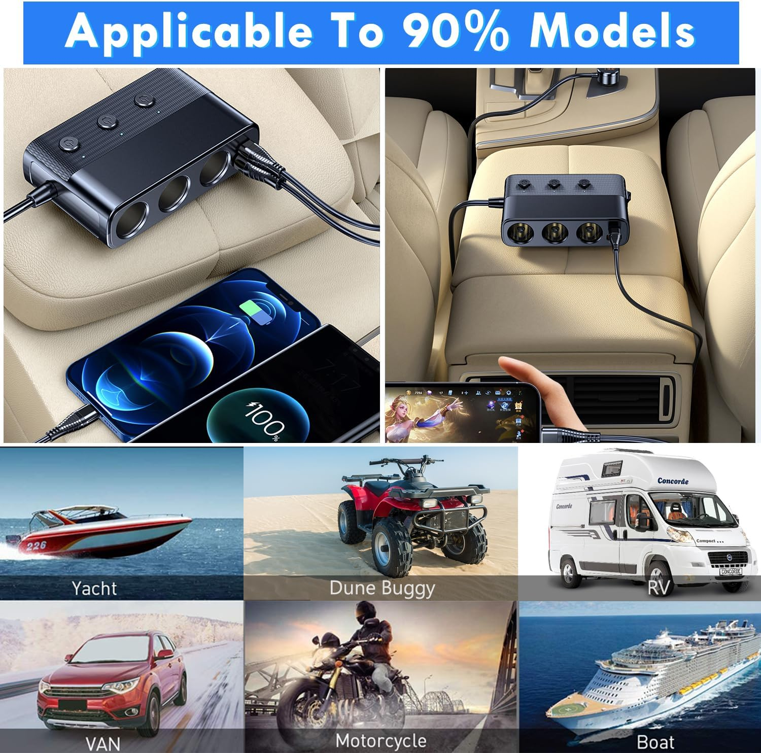 Auto-Zubehör und Fahrzeuge: Yacht, Buggy, Wohnmobil, Van, Motorrad, Boot.