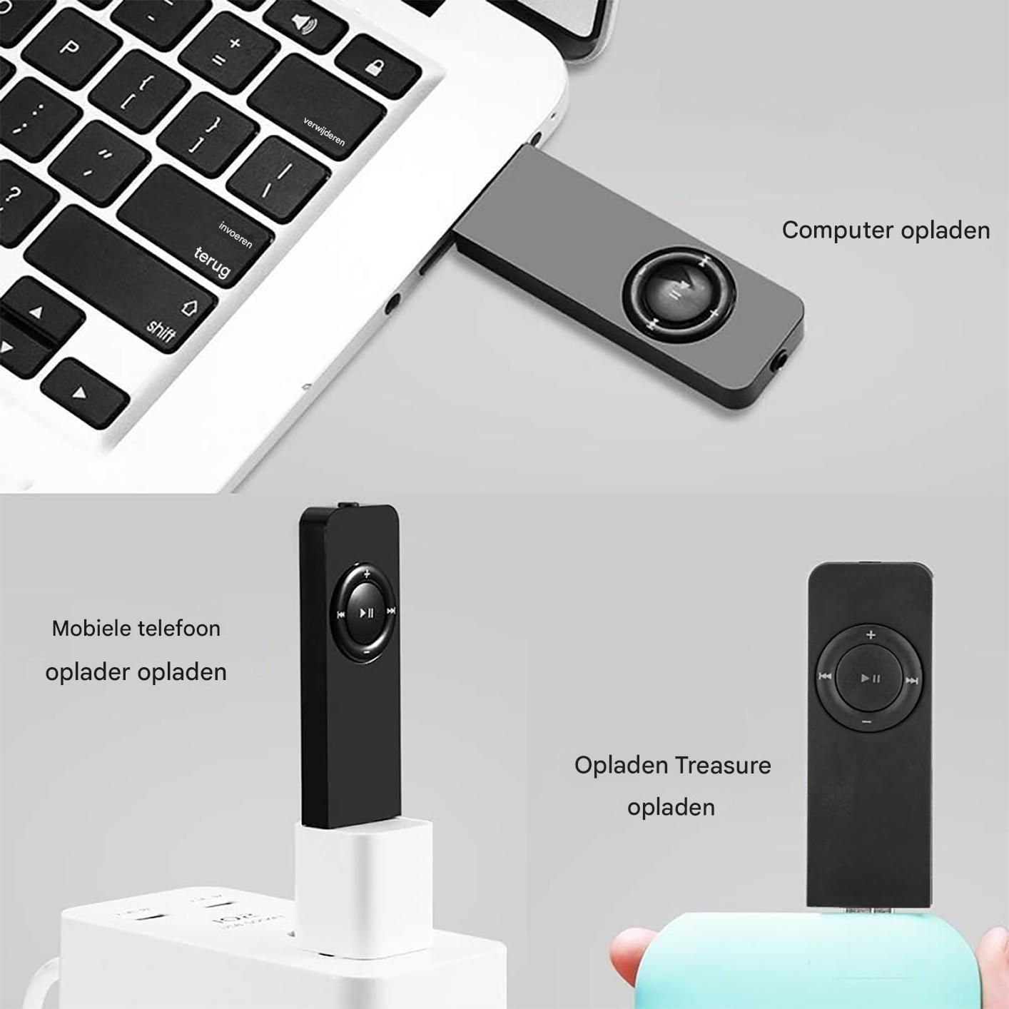 Gerät lädt Laptop, Handy-Ladegerät und Schatz-Ladegerät.
