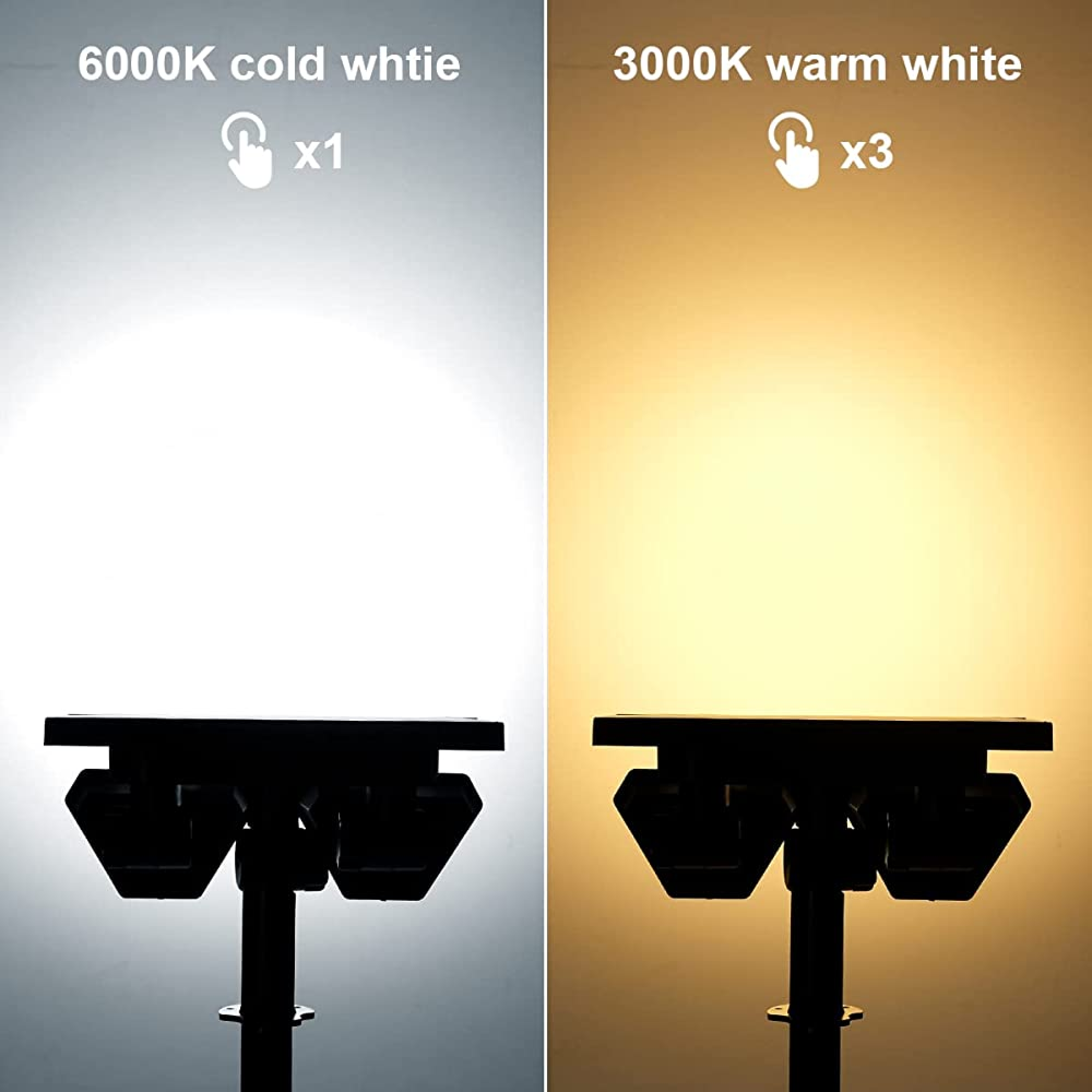 Vergleich von 6000K Kaltweiß und 3000K Warmweiß Licht.
