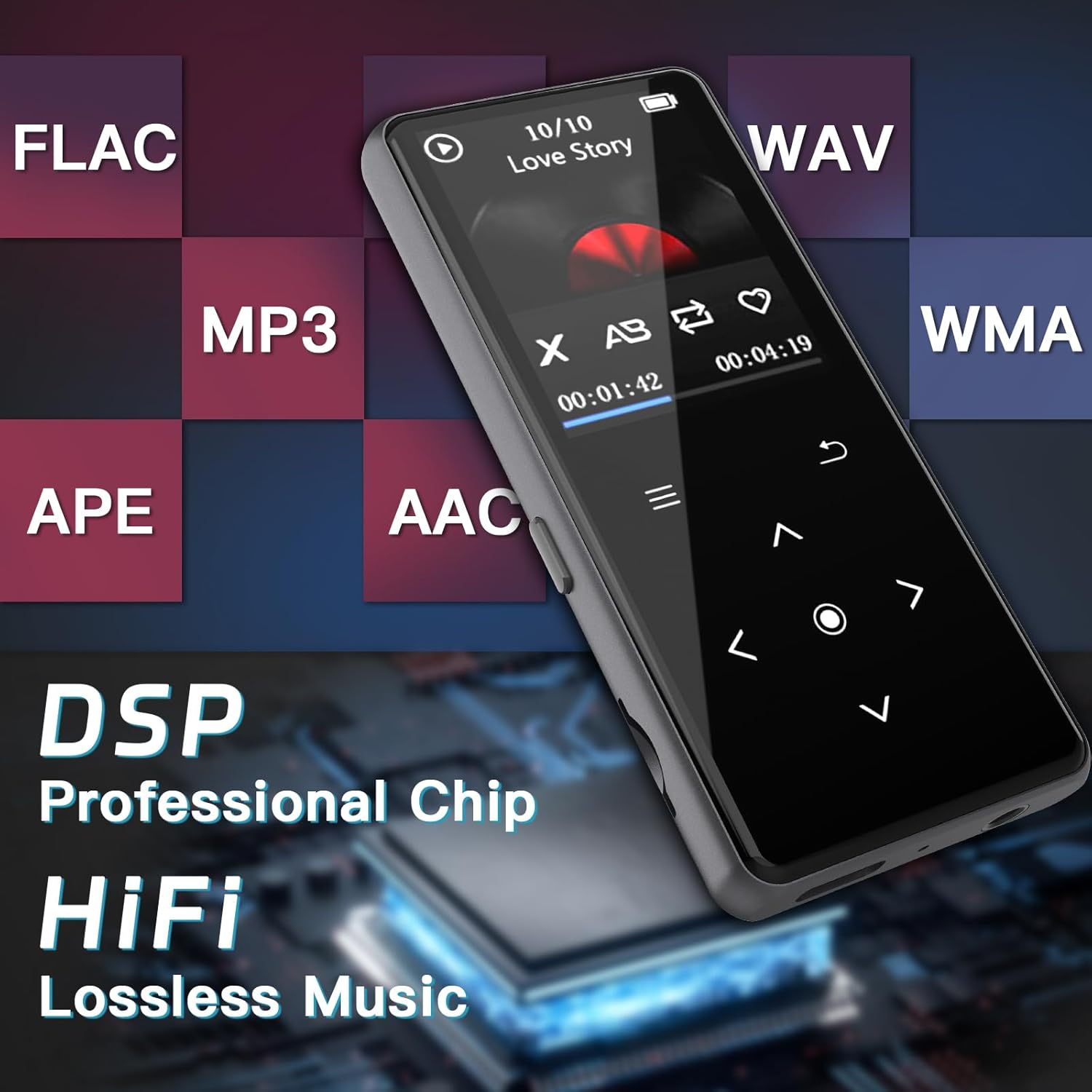 Digitaler Musik-Player mit FLAC, MP3, WAV, WMA, APE, AAC-Unterstützung.