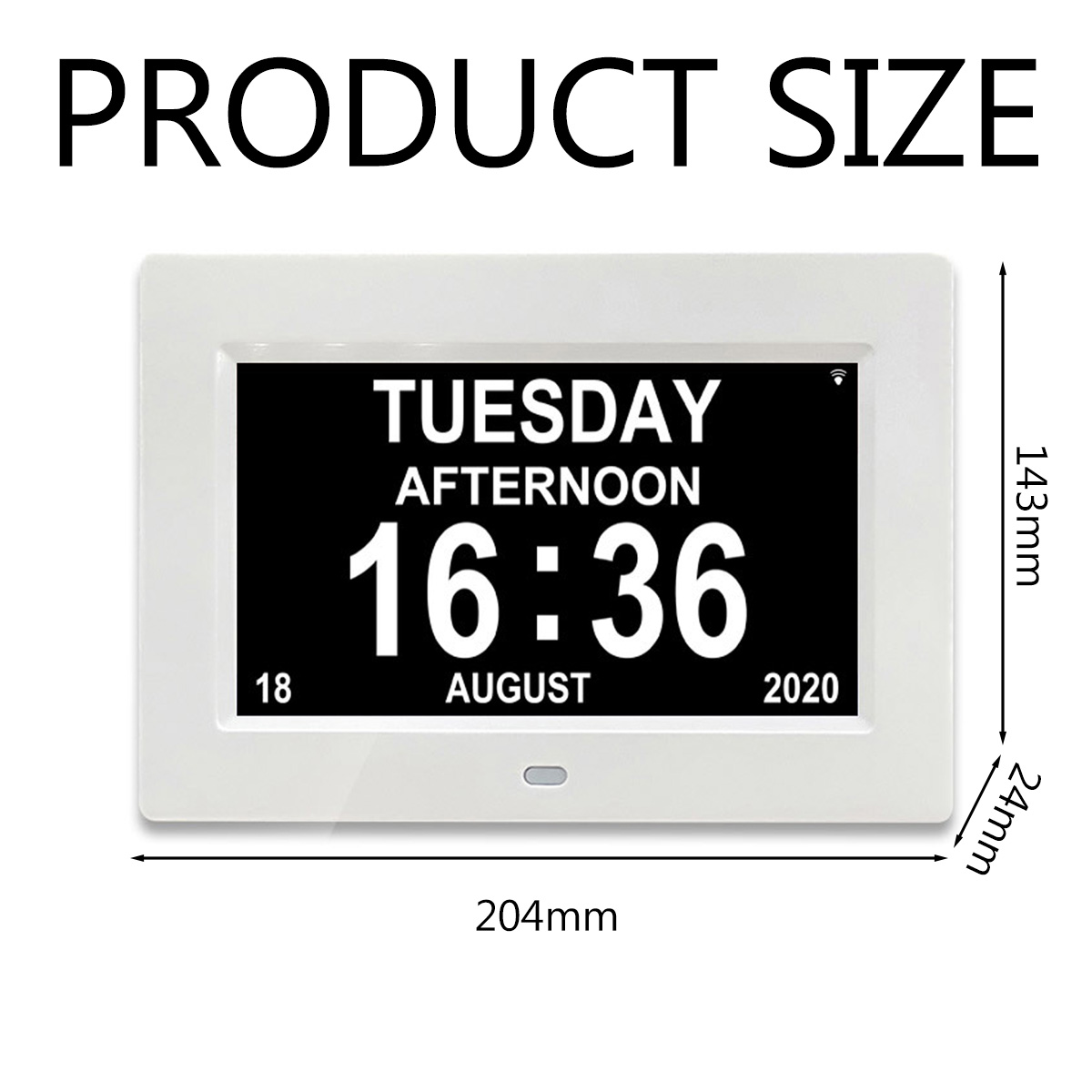 Weier digitaler Kalender zeigt Dienstag, 16:36 Uhr, 18. August 2020.