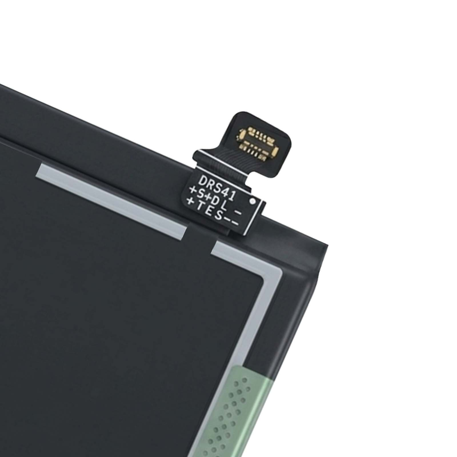 Batería negra con cable plano, con etiqueta DRS41.