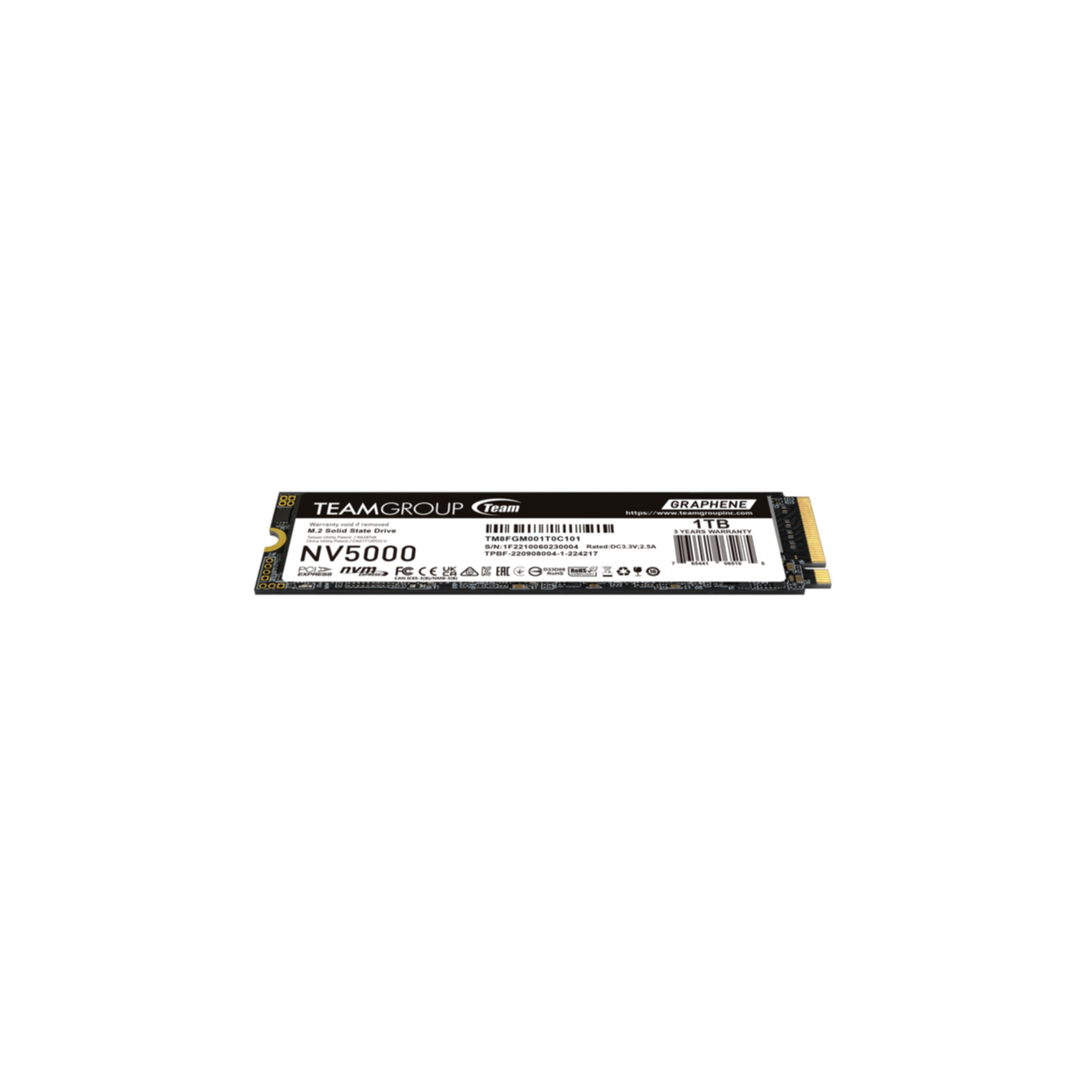 SSD M.2 Teamgroup NV5000 de 1TB con disipador de grafeno.