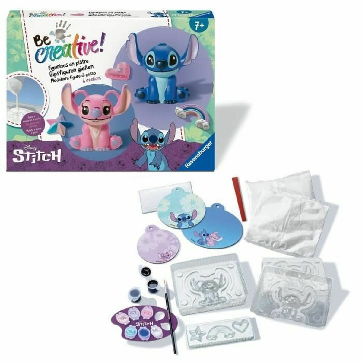 Ravensburger Stitch Bastelset mit Formen, Farben und Figuren.
