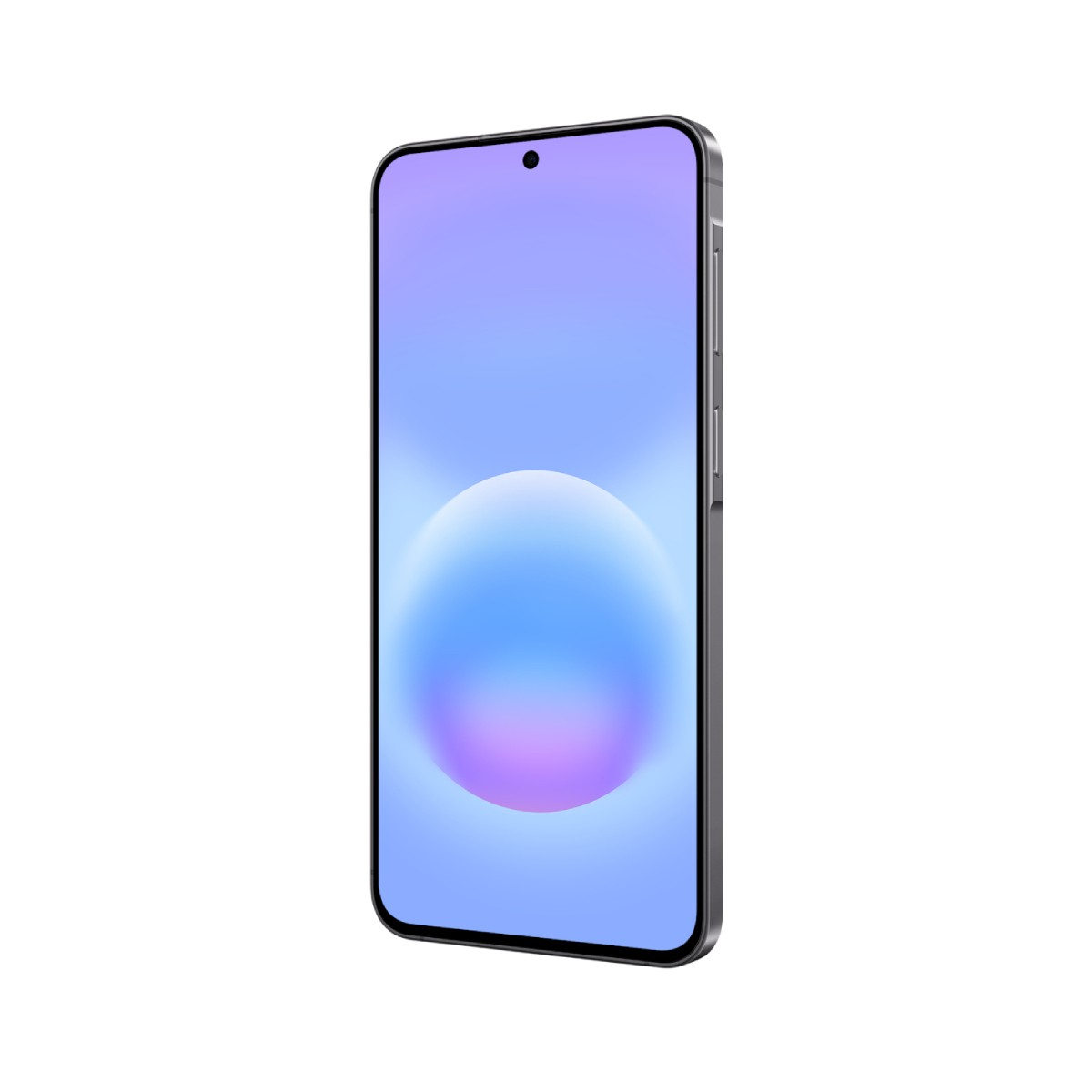 Ein modernes Smartphone mit einem dunklen Rahmen und einem Farbverlauf-Bildschirm.