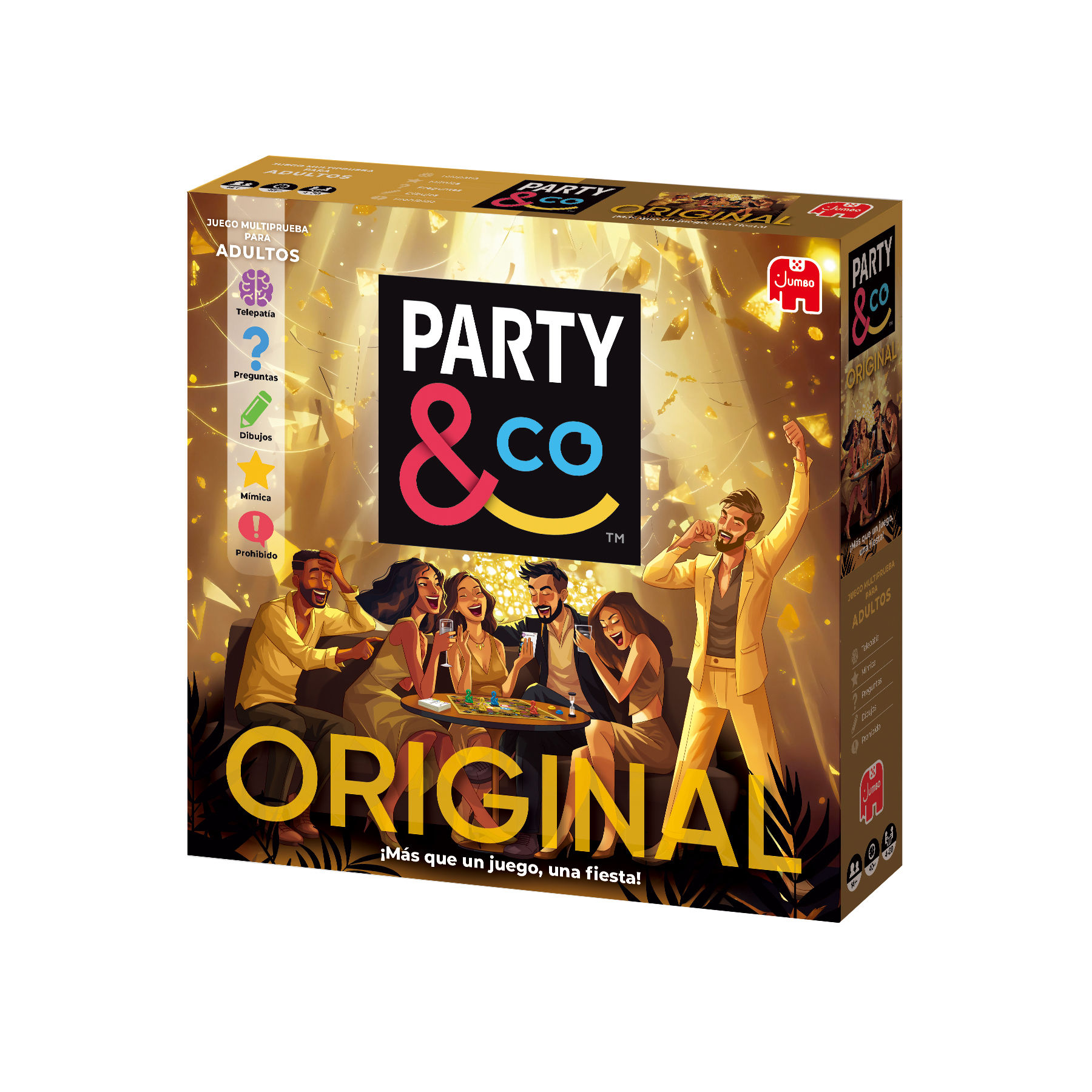 Caja del juego de mesa "Party & Co Original" para adultos, con gente celebrando.