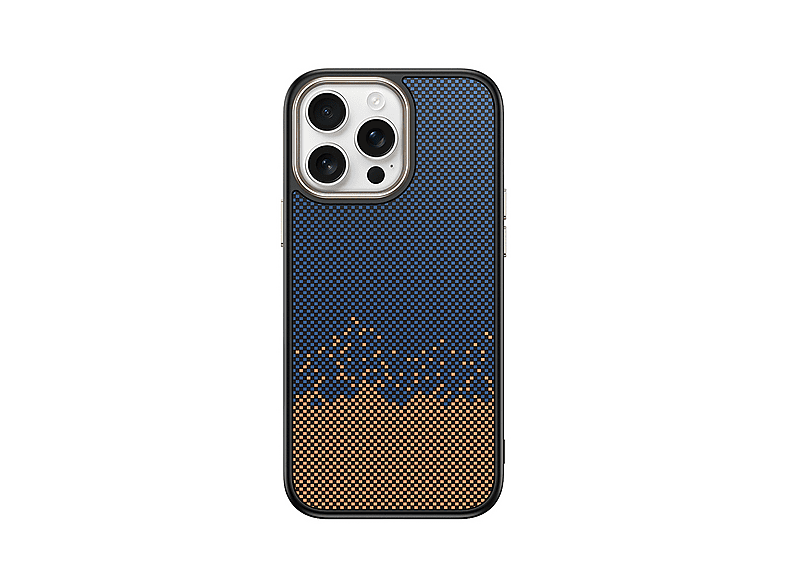 LOPARD iPhone 14 Pro Max Uyumlu Magsafe Şarj Özellikli Karbon Fiber Görünümlü Antina Kapak Telefon Kılıfı Mavi