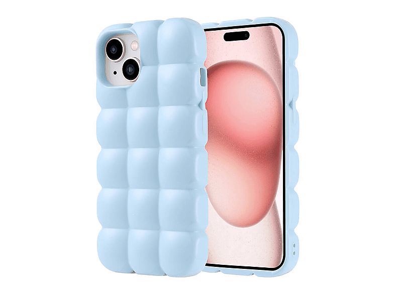 LOPARD iPhone 15 Uyumlu Parlak Esnek Silikon Dom Dom Kapak Telefon Kılıfı Mavi