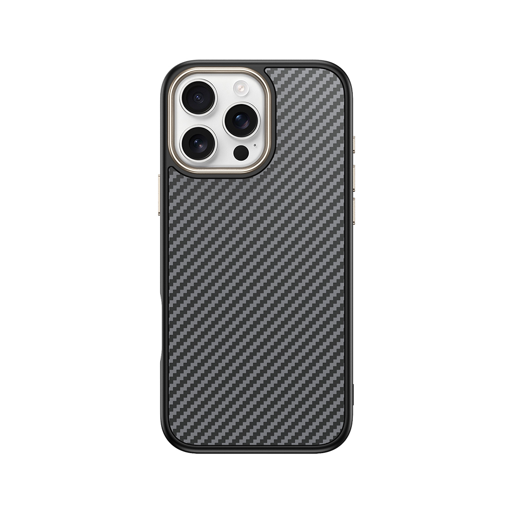 Karbon fiber desenli ve kamera lensli akıllı telefonun arkası.